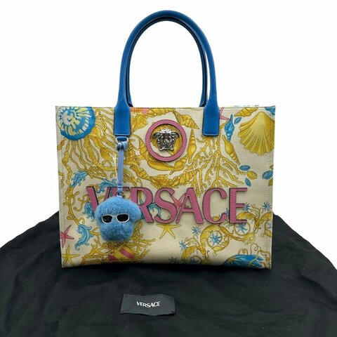 【美收精品】VERSACE  帆布手提包 C-621【隔月月中將轉賣至日本 上架期限30天】