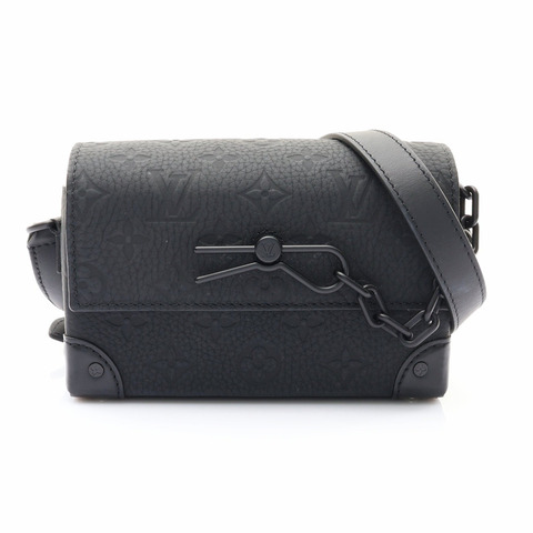 黑色 原花牛皮壓紋 Steamer Wearable Wallet 隨身錢包 肩背包【LOUIS VUITTON LV 路易威登】 M81746