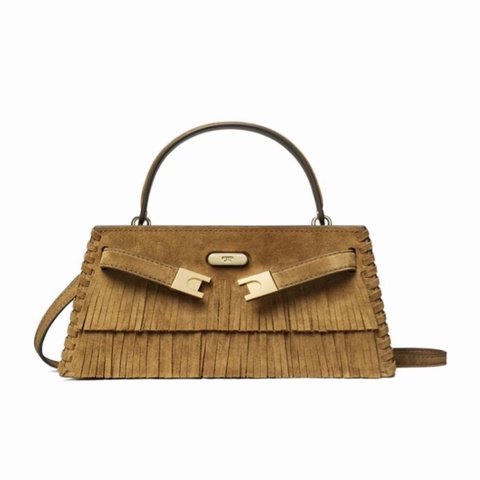 Tory Burch 女士 迷你 LEE RADZIWILL 麂皮流蘇單肩包均碼碼24cm*6cm*13cm