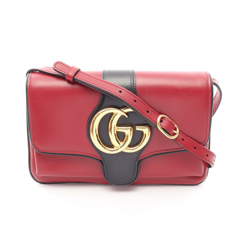 GUCCI Arli 小號 GG Marmont 單肩斜背包 550129 皮革 紅色 黑色 二手