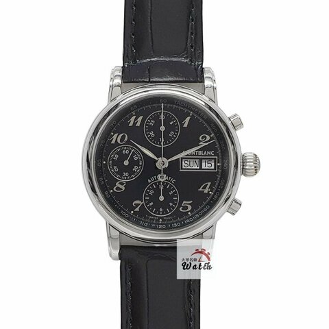 【大眾名錶】Montblanc萬寶龍 Star星辰系列 8451 黑色數字面盤 三眼計時 星期顯示 大眾名錶G334
