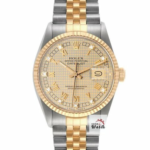 【大眾名錶】ROLEX 勞力士 16013 Datejust 市場少有 千鳥格紋面 羅馬鑽石時標 大眾名錶G335
