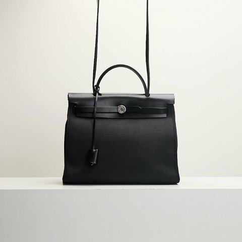 二手Hermès herbag zip 31黑銀