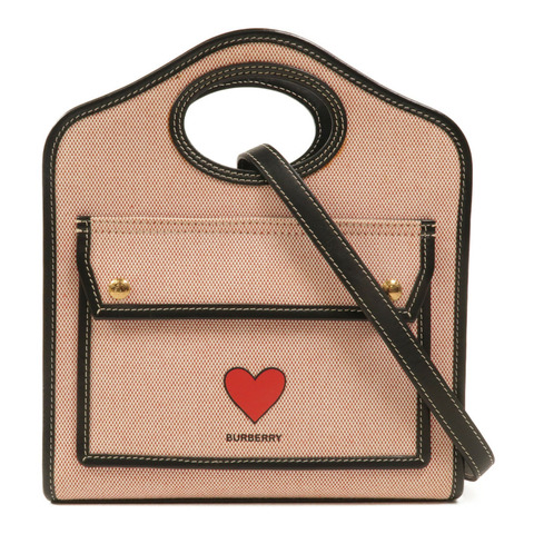 BURBERRY 帆布/皮革Mini Pocket Bag手挽肩背兩用袋