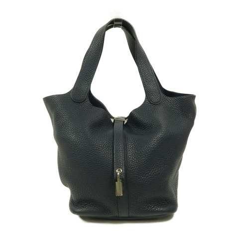 HERMES Clemence皮革Picotin MM手挽袋Bleu Nuit