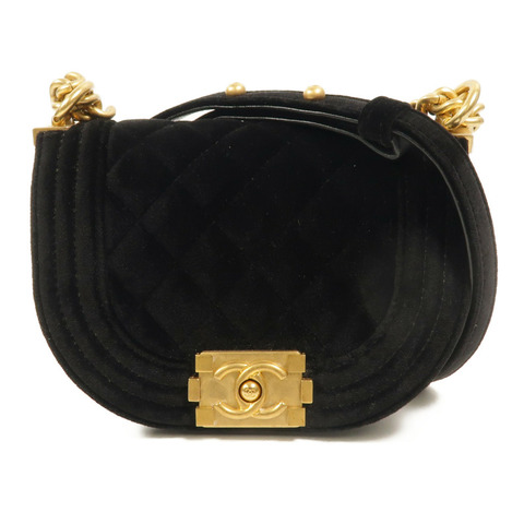 CHANEL 天鵝絨Mini Velvet Boy Messenger Bag鏈帶肩背袋