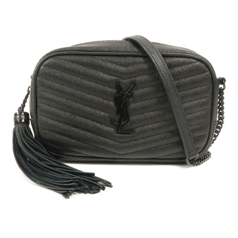 SAINT LAURENT 牛皮皮革Lou Mini鏈帶肩背袋
