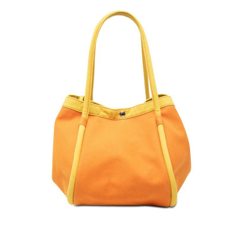 愛馬仕 Sac Bag GM 手提單肩包 黃色橙色帆布 女士款