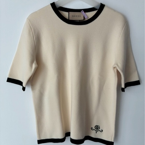 Gucci 100%羊毛刺繡logo上衣