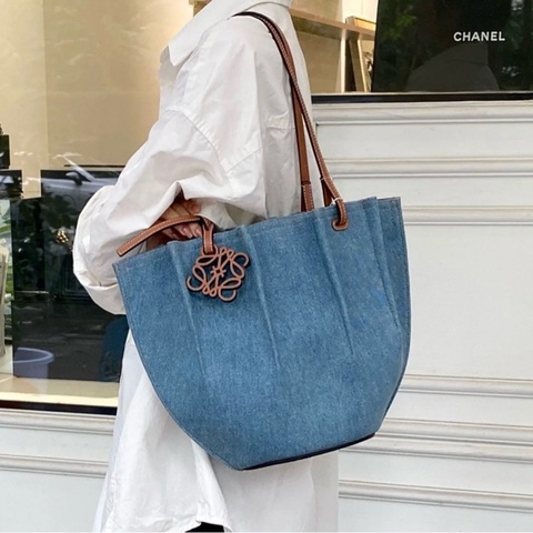 ✨Loewe羅意威｜Shell Tote單肩菜籃子｜寶藏丹寧大貝殼｜99新