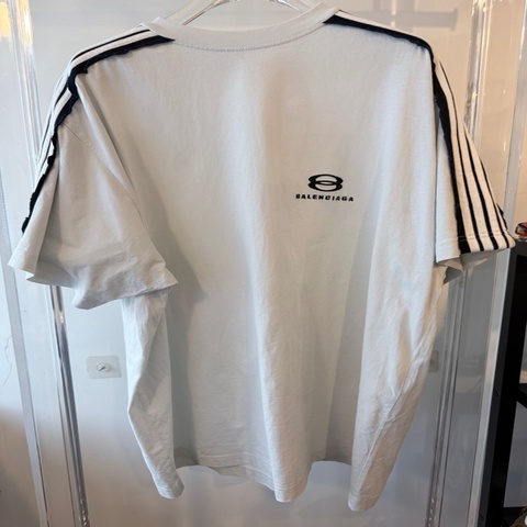 Balenciaga✨ Unity Sports Icon條紋肩線刺繡短袖上衣 #1