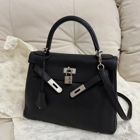 Hermes Kelly28 黑銀 Togo 內縫 愛馬仕 2013年