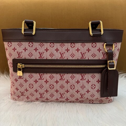 Louis Vuitton 粉紅老花丹寧 開口笑 中古