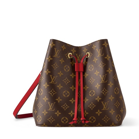 LOUIS VUITTON NEONOE水桶包中號26cm紅色內裏老花 PVC 金扣2018