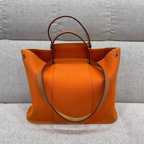 Hermes愛馬仕cabag中古帆布包 框N刻