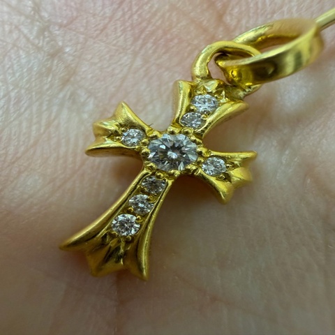 Chrome hearts 克羅心 22k 白鑽 bbf耳環