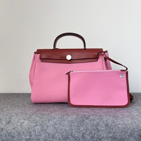 Hermes愛馬仕herbag31櫻花粉， 98新