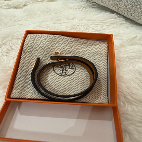 Hermes/ Kelly Double Tour雙圈手環/ 黑金