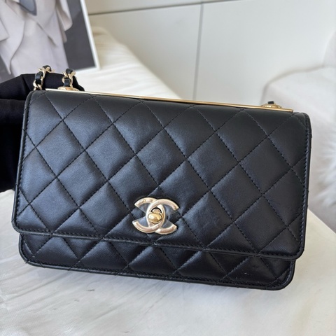 Chanel香奈兒 trendyccwoc黑金羊皮芯片款