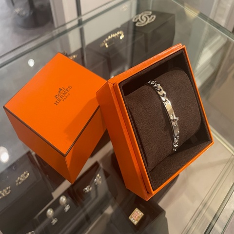 Hermes Kelly Gourmette Silver bracelet