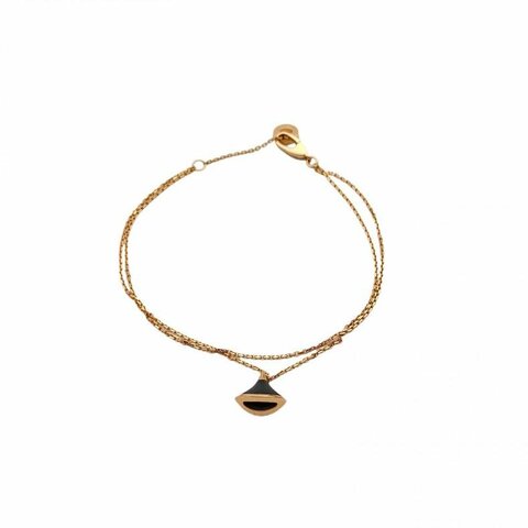 BVLGARI 18K玫瑰金縞瑪瑙BVLGARI手鏈