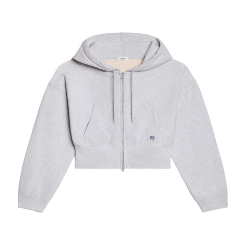 Celine 女士 棉質抓絨短款拉鍊連帽衫L