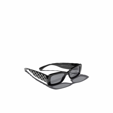 Chanel 女士 撞色粗邊框太陽鏡54碼橋寬: 1.7cm; 鏡腿長: 13.5cm; 鏡片直徑: 5.4cm