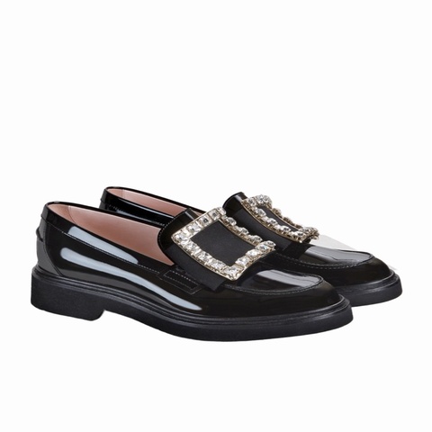 Roger Vivier 女士 黑色鑽扣樂福鞋34 34.5 35 35.5 36 36.5 37 37.5 38 38.5 39 39.5 40 40.5 41 41.5 42碼跟高: 2.5cm