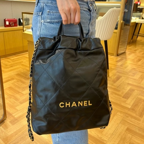 💎Chanel香奈兒｜22bag 黑銀小號雙肩包｜98新芯片款