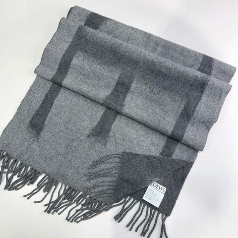 LOEWE 經典雙面羊毛羊絨混紡圍巾