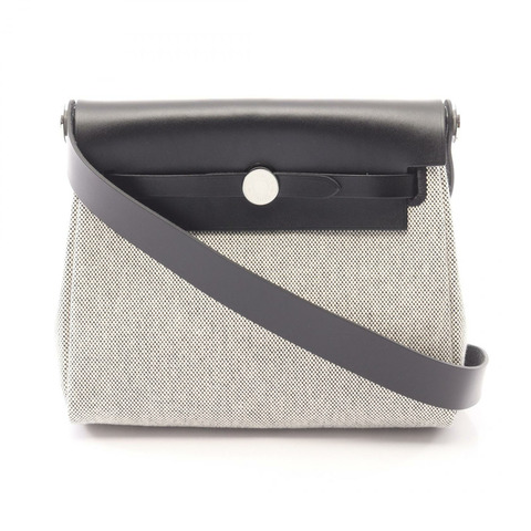 愛馬仕 Herbag Zip Mini 單肩斜背包 K Toile H Hunter 黑色/米白色 SHW