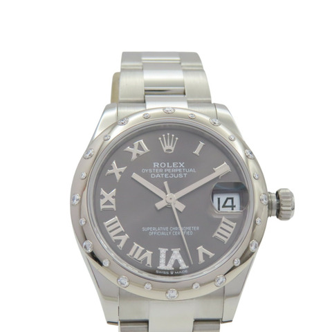 深灰色錶盤 不鏽鋼 鑽石 DateJust 31 腕錶【ROLEX 勞力士】 278344RBR