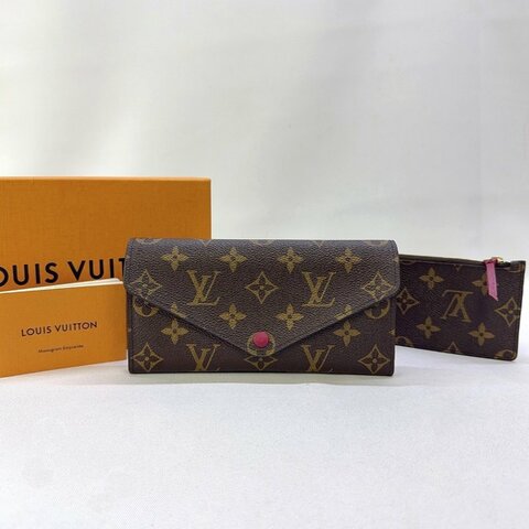 LV Josephine桃紅三折信封長夾