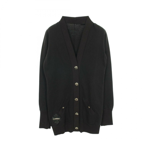 鉻心 (CHROME HEARTS) 十字球紐扣開襟衫，純棉材質，黑色，二手女款 S 碼