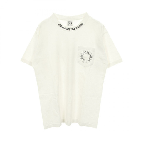CHROME HEARTS 馬蹄形領口印花T卹，純棉，白色，二手，男款L碼