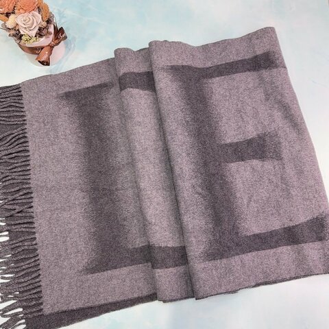 LOEWE 雙面羊毛羊絨混紡圍巾