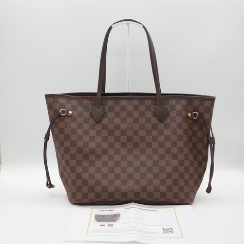 LV 經典棋盤格 neverfull mm 手提托特包