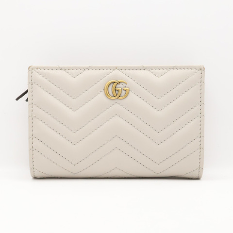 灰色牛皮 GG Marmont 扣式 中夾【GUCCI 古馳】 781583