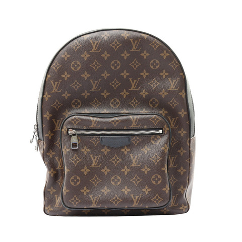 棕色 原花 Macassar 帆布 黑色 牛皮 Josh 後背包【LOUIS VUITTON LV 路易威登】 M41530