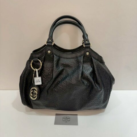 GUCCI 肩背包/手提包 全皮壓紋 黑色 88成新