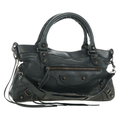 BALENCIAGA The First 手提包 皮革 2way 海軍藍 103208 正品 185338M