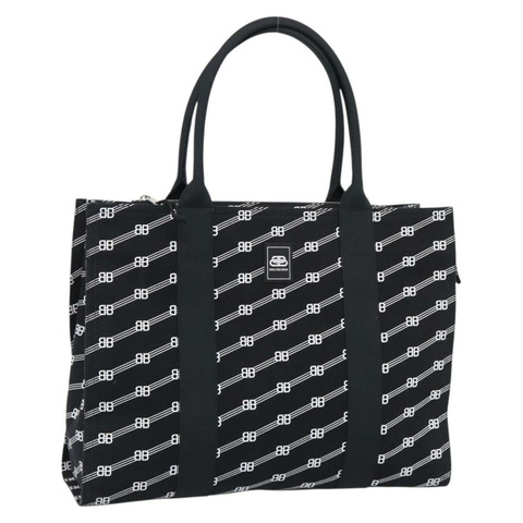 BALENCIAGA Trade 手提包 帆布 黑銀色 621826 正品 186183M
