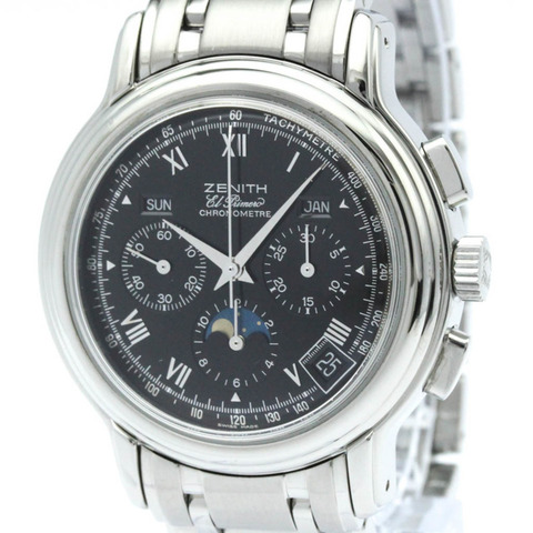 真力時 Chronomaster 自動上鍊不鏽鋼男士正裝/商務腕錶 02.0240.410