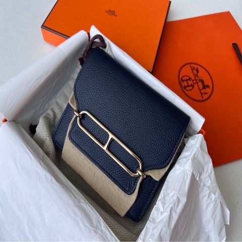 Hermès Roulis slim 午夜藍金