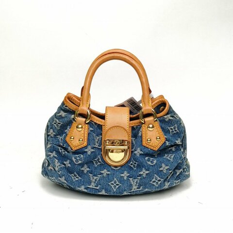 LOUIS VUITTON 中古丹寧元寶包牛仔藍2005肩背包