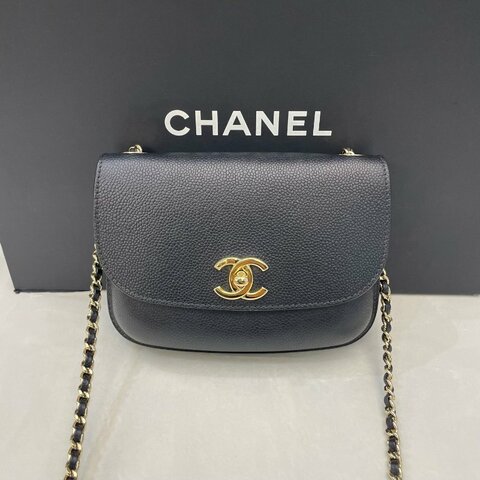 香奈兒/Chanel 黑金荔枝皮鏈條包