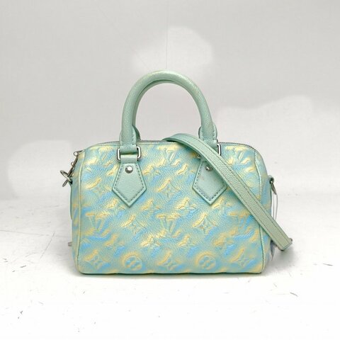 LOUIS VUITTON Sp20可拆卸肩帶薄荷綠牛皮晶片炫彩肩背包