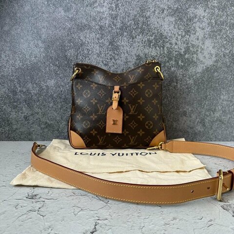 芯片款 路易威登/Louis Vuitton Odeon小號老花滿印帆佈 手提肩背斜背包