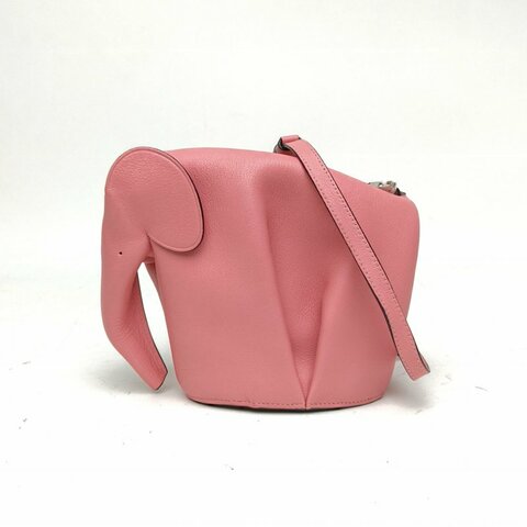 LOEWE ElephantMiniBag小象包粉色牛皮肩背包