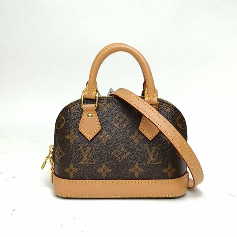 LOUIS VUITTON ALMA貝殼包NANO老花PVC晶片肩背包